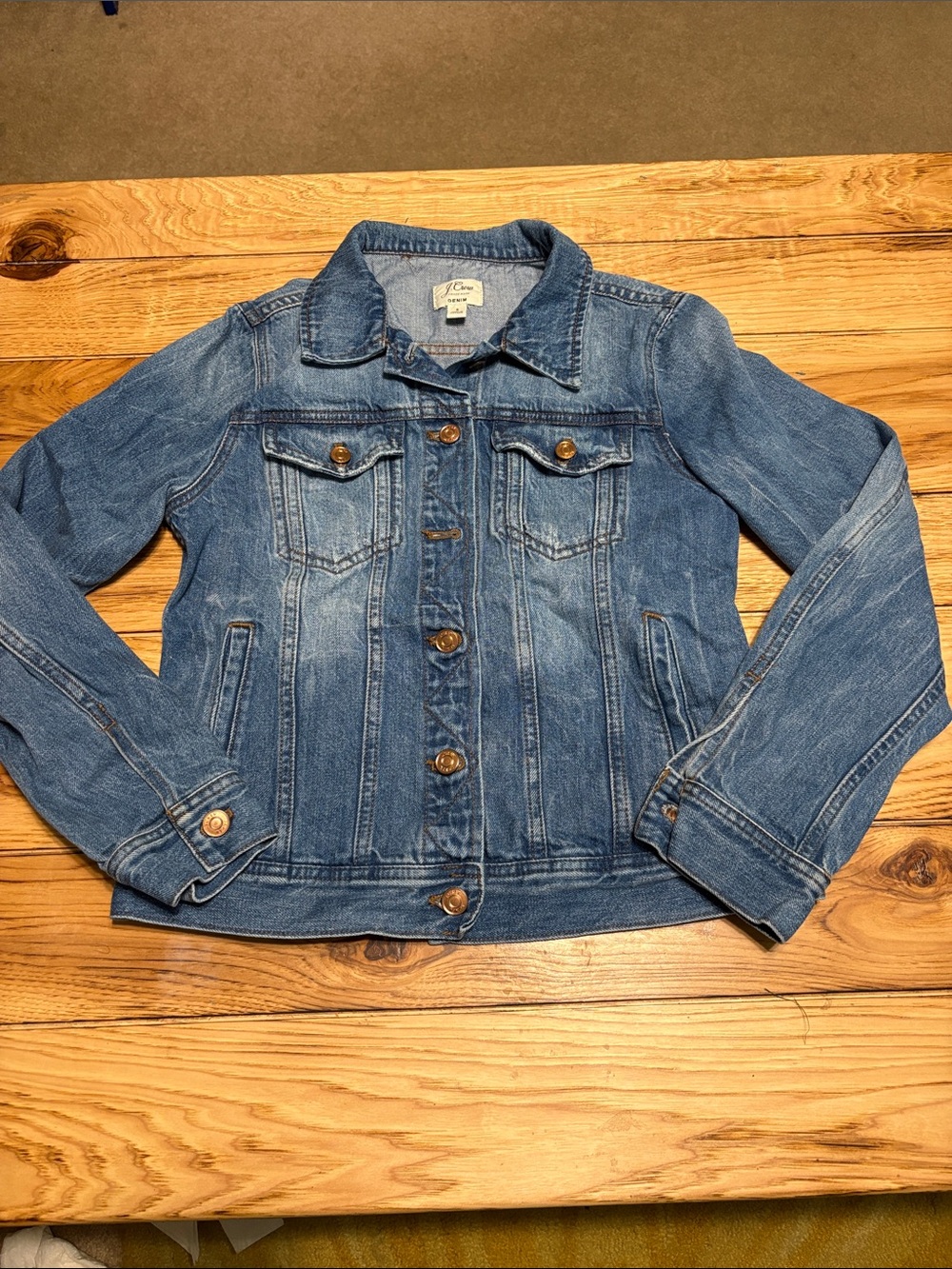 J. Crew Medium Blue Denim Jacket with Button Front